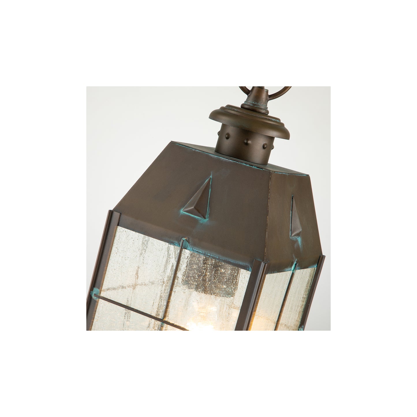 Nantucket 1-Light Medium Chain Lantern in Aged Brass