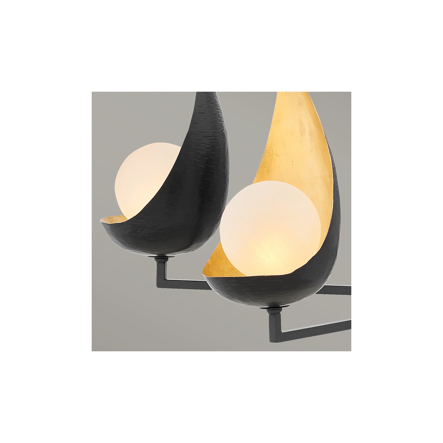 Ren 5-Light Chandelier in Matt Black & Gold