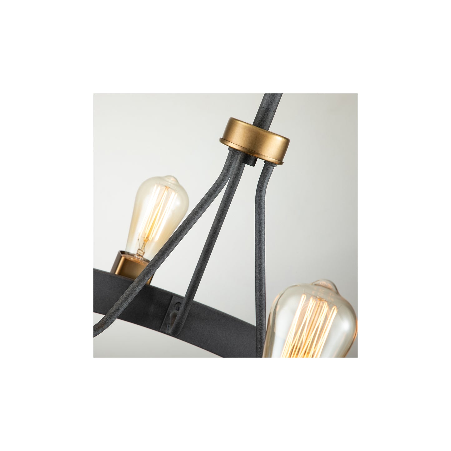 Silas 4-Light Pendant in Aged Zinc & Heritage Brass