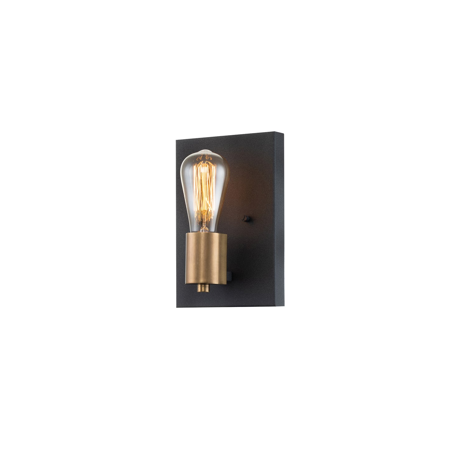 Silas 1-Light Wall Light in Aged Zinc & Heritage Brass