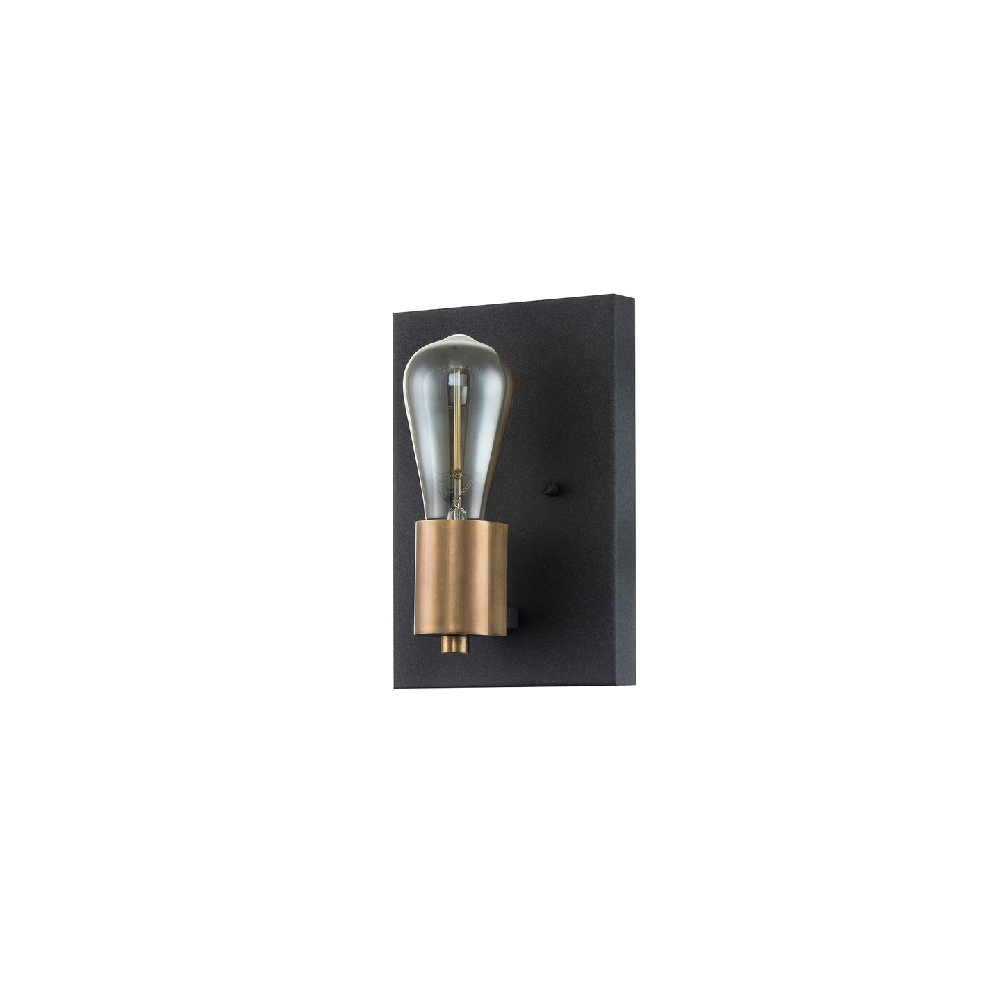 Silas 1-Light Wall Light in Aged Zinc & Heritage Brass