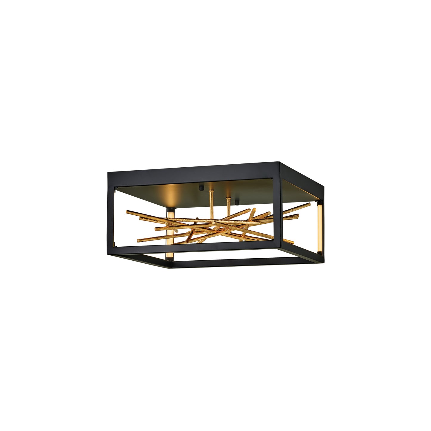 Styx LED Flush Mount in Black & Gilded Gold