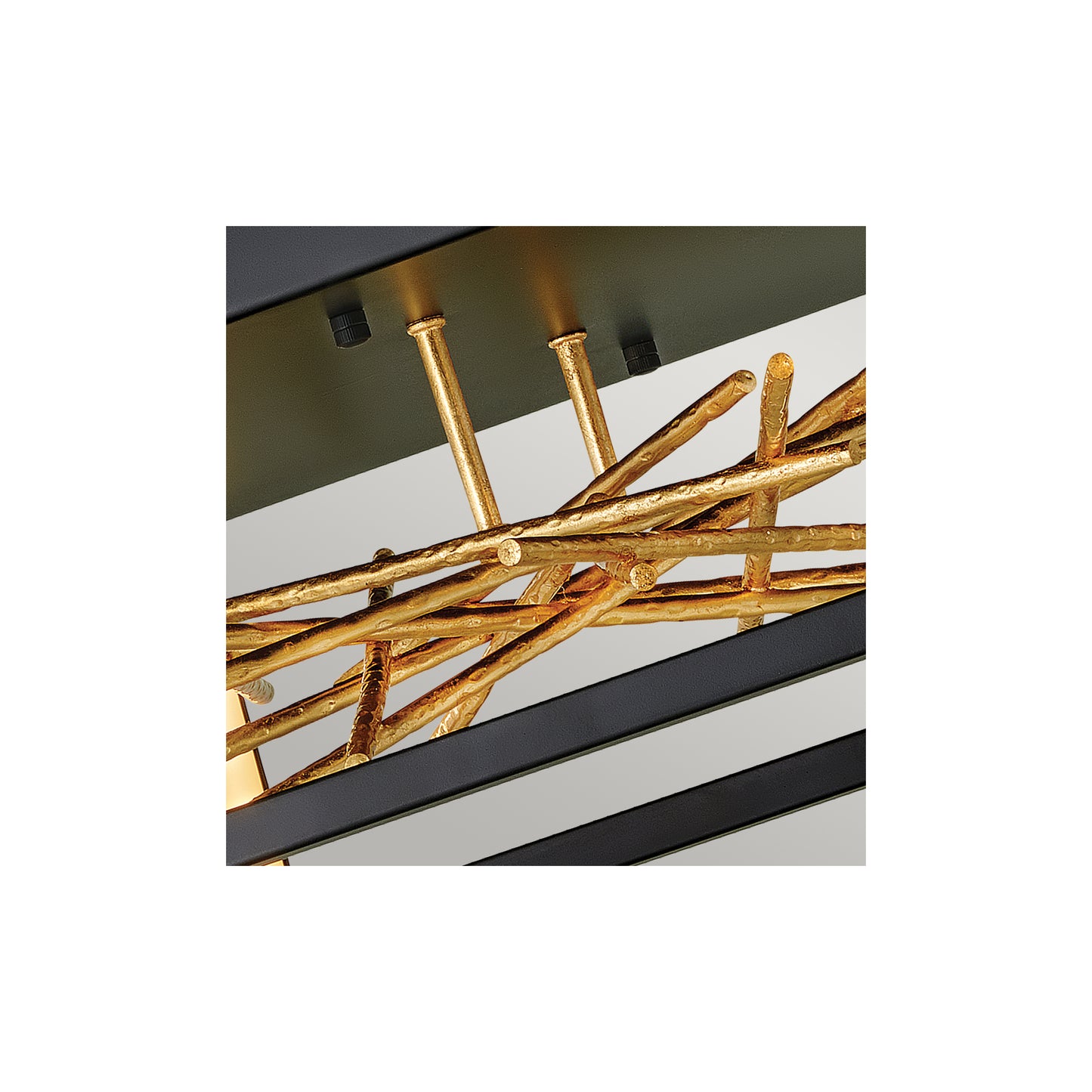 Styx LED Flush Mount in Black & Gilded Gold