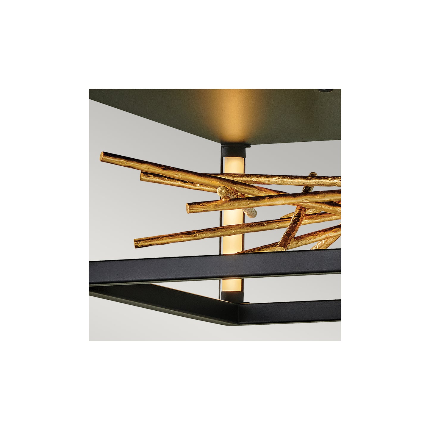 Styx LED Flush Mount in Black & Gilded Gold