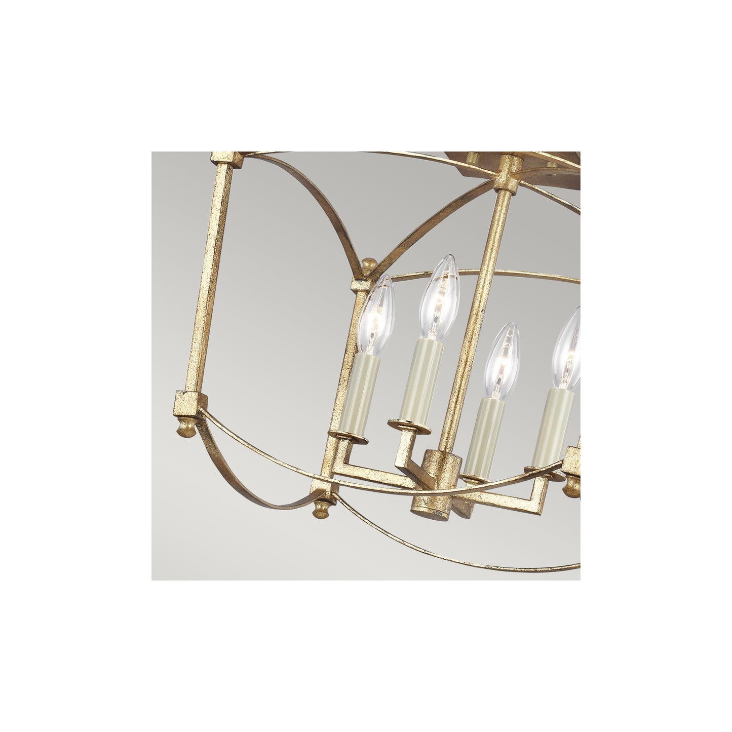 Thayer 4-Light Semi-Flush Mount in Antique Gild
