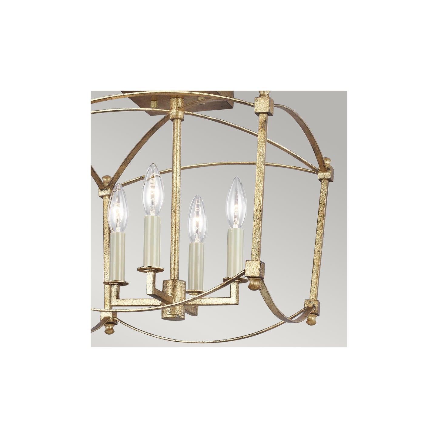 Thayer 4-Light Semi-Flush Mount in Antique Gild
