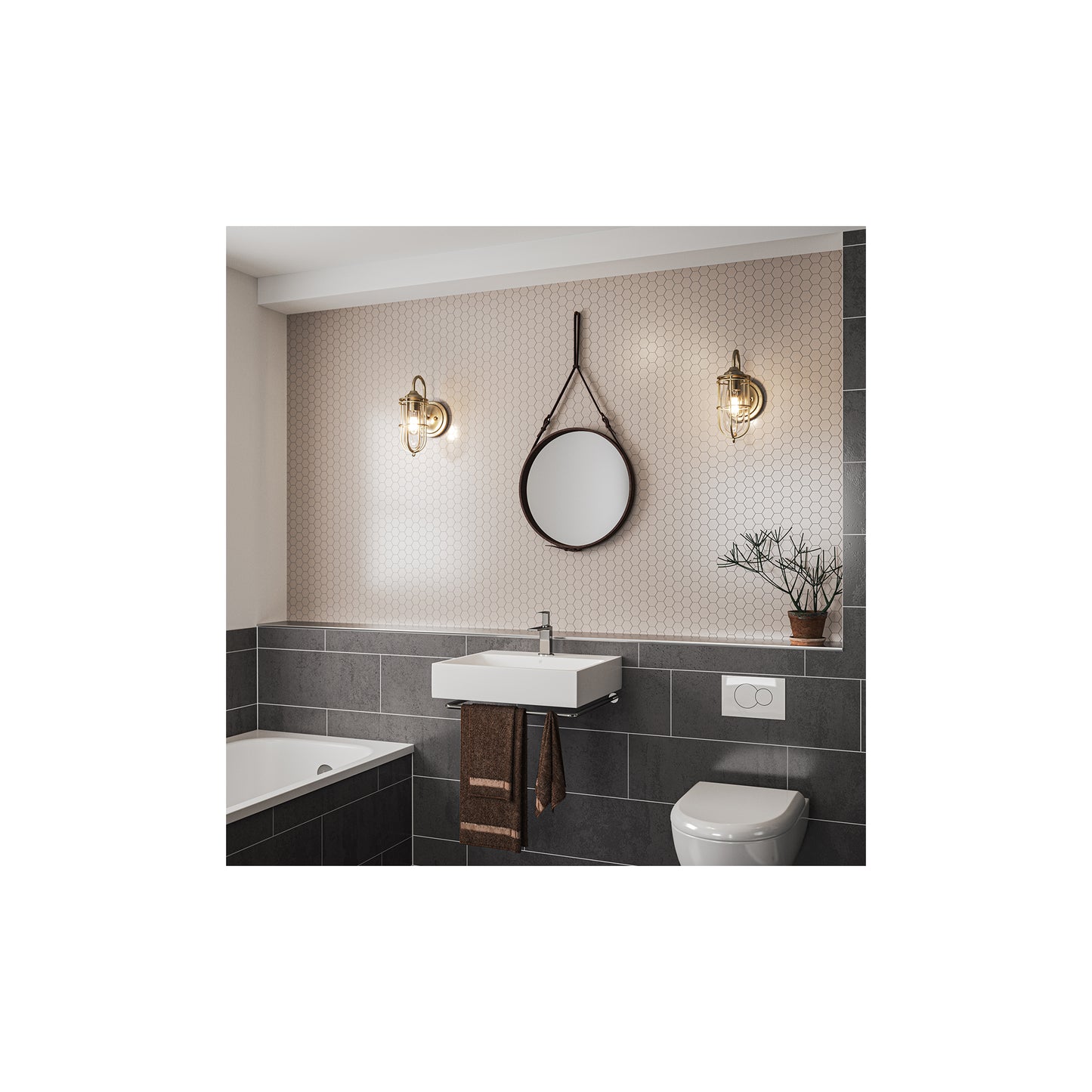 Urban Restoration 1-Light Wall Light in Dark Antique Brass