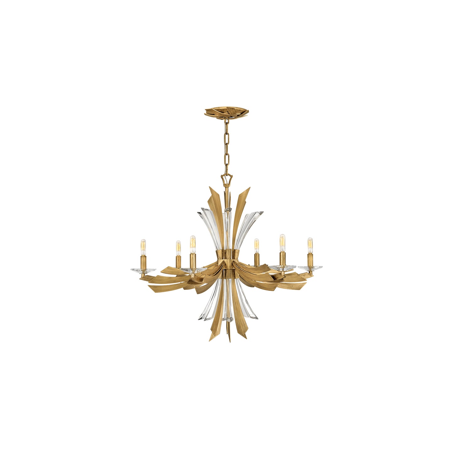 Vida 6-Light Chandelier in Burnished Gold