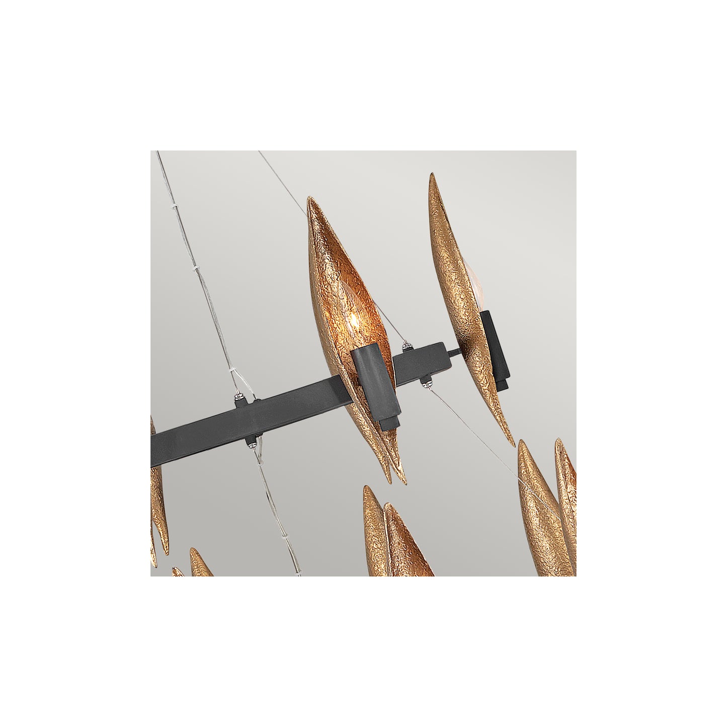 Willow 18-Light Chandelier in Carbon Black with Deluxe Gold