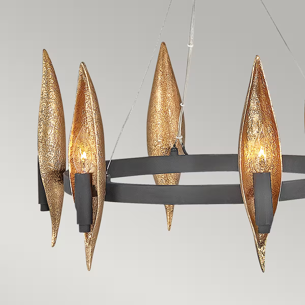 Willow 6-Light Chandelier in Carbon Black with Deluxe Gold
