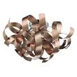 Dar Rawley 4-Light Flush Mount with Twirling Ribbon in Brushed Copper