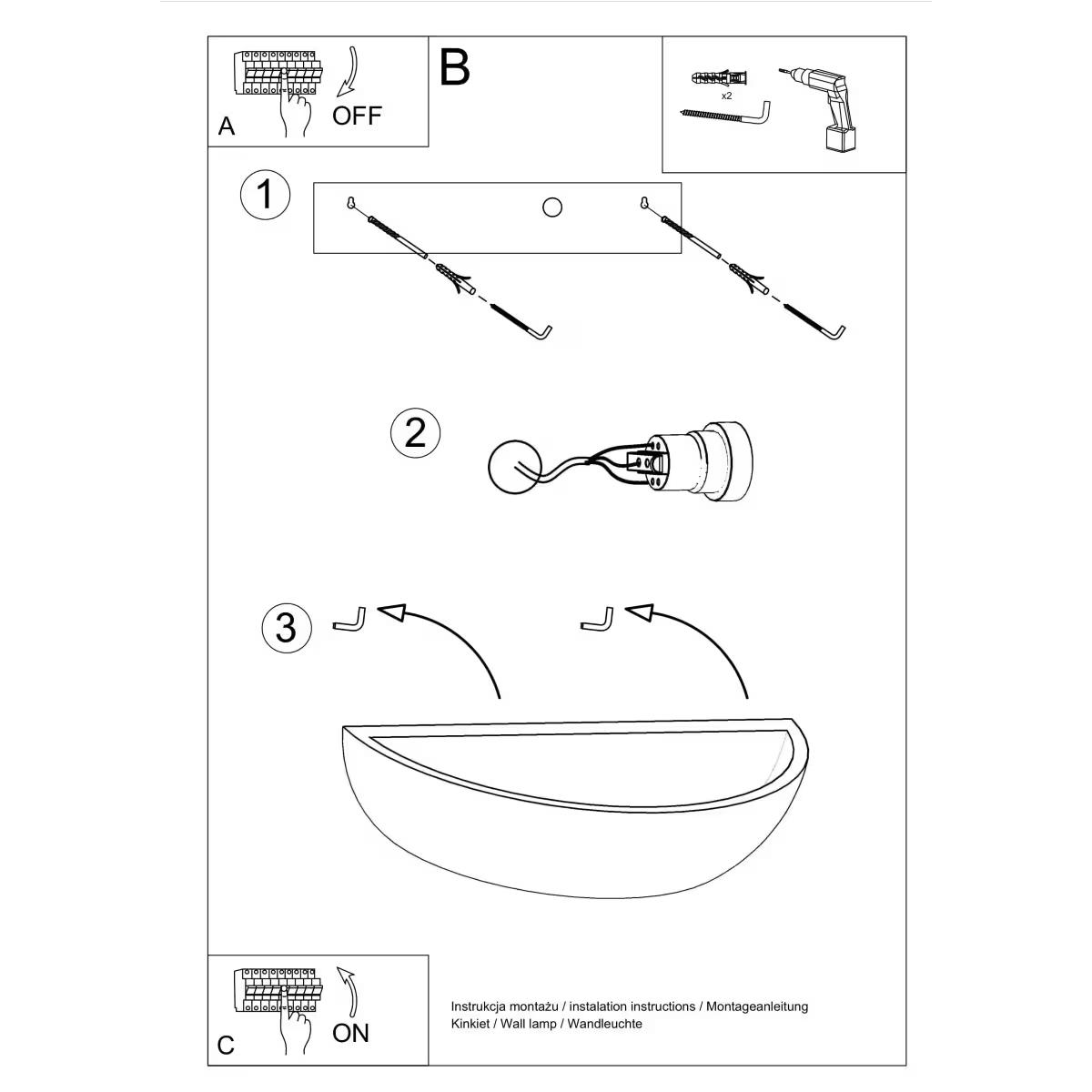 Oskar Ceramic Wall Light in White