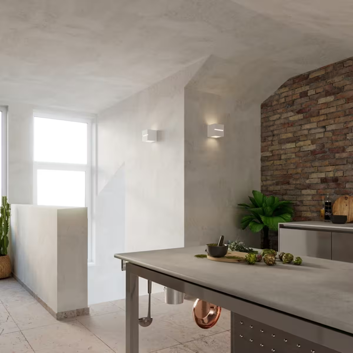 Leo Line Wall Light in White
