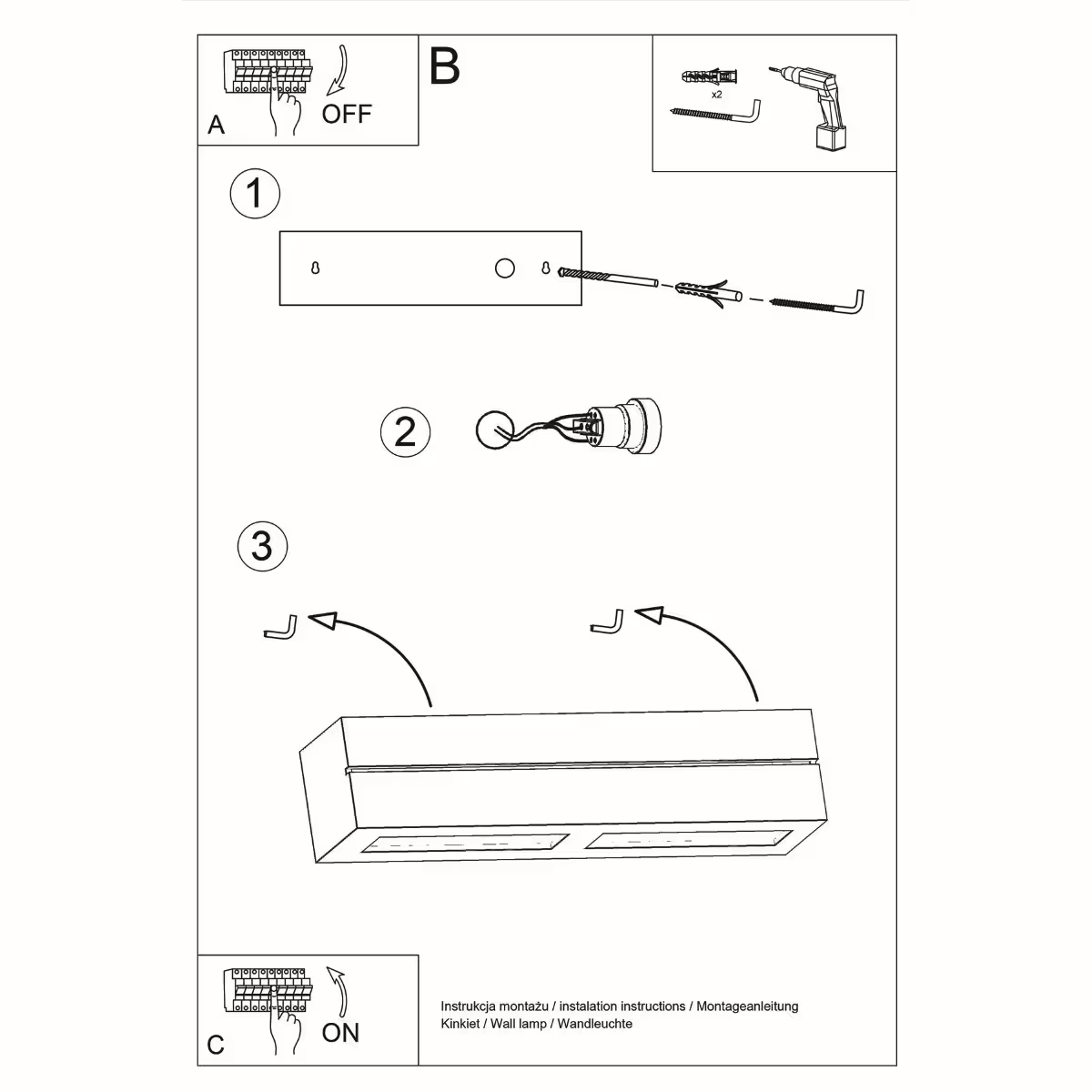 Vega Line Wall Light in White