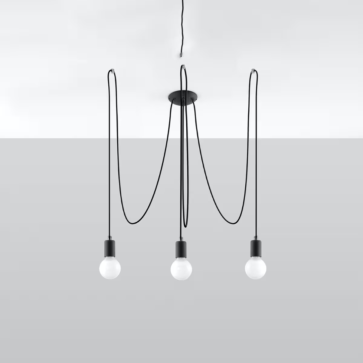 Edison 3 Pendant in Black