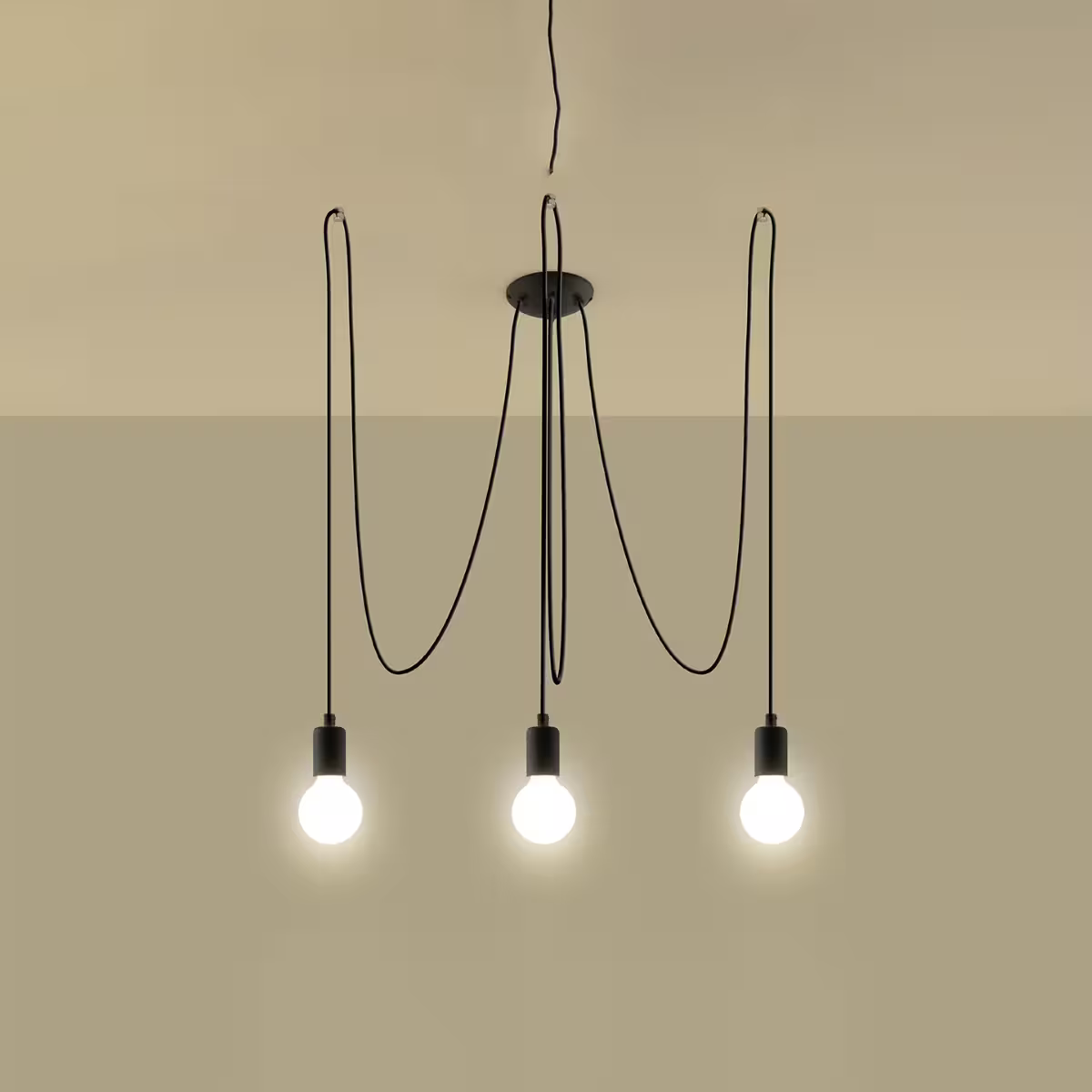 Edison 3 Pendant in Black