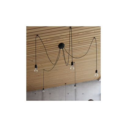 Edison 5 Pendant in Black