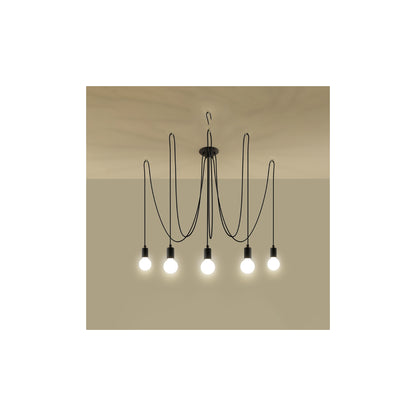 Edison 5 Pendant in Black