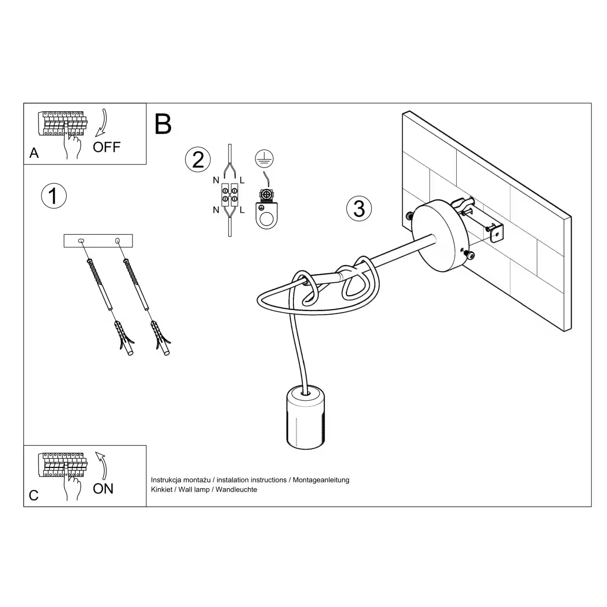 Edison Wall Light in Black