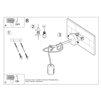 Edison Wall Light in Black