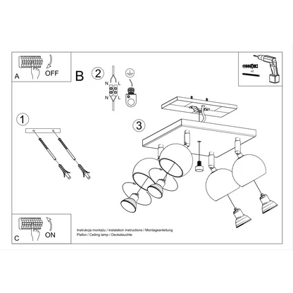 Oculare 4 Ceiling Light