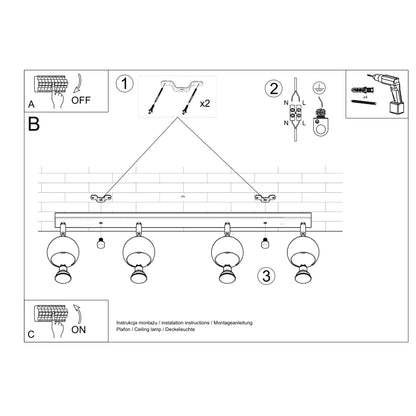 Sollux Oculare 4-Light Ceiling Spotlight