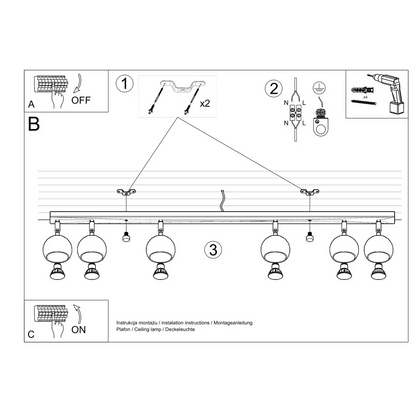 Oculare 6L Ceiling Light