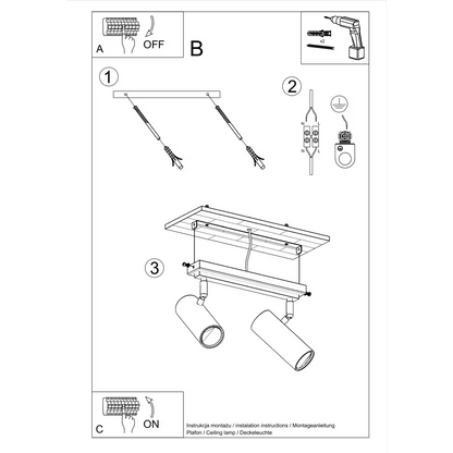 Direzione 2 Ceiling Light