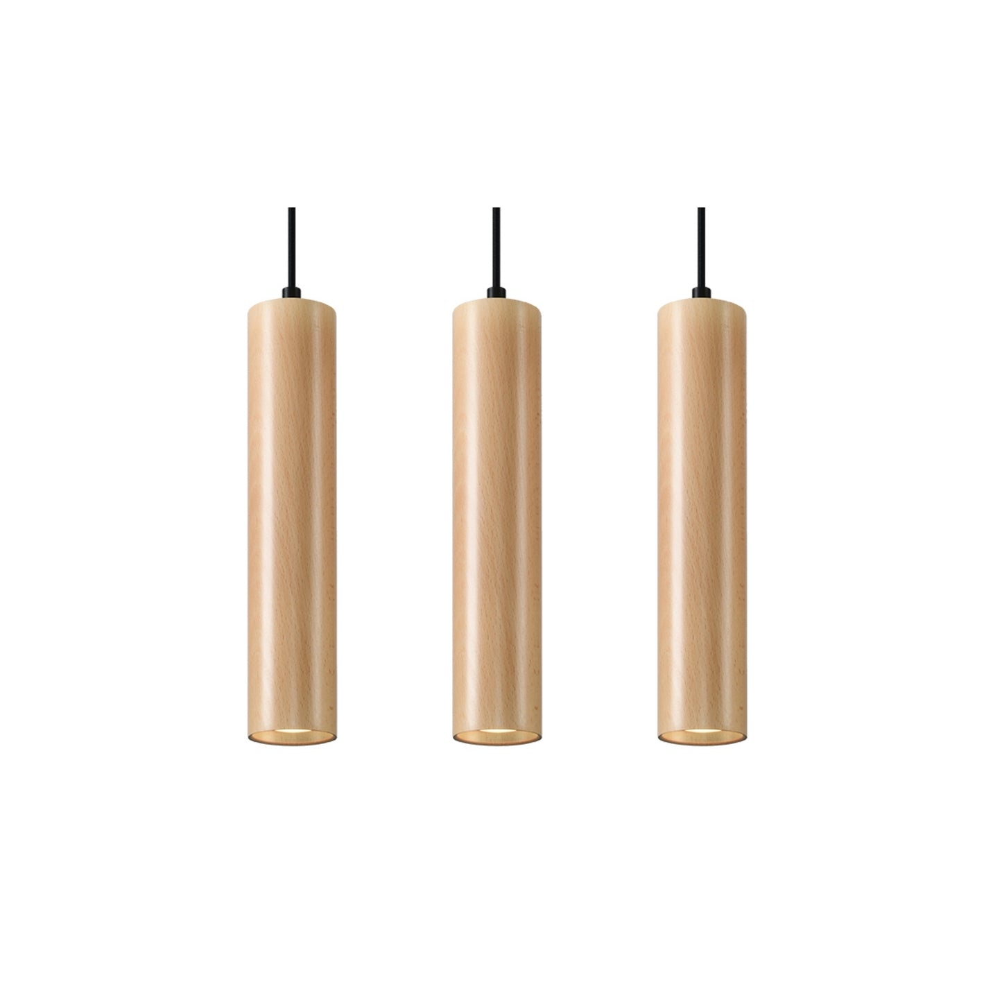 Lino 3 Pendant in Natural Wood