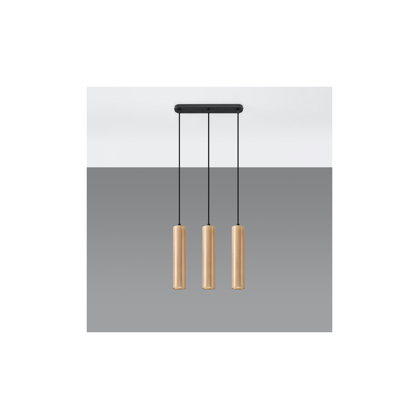 Lino 3 Pendant in Natural Wood