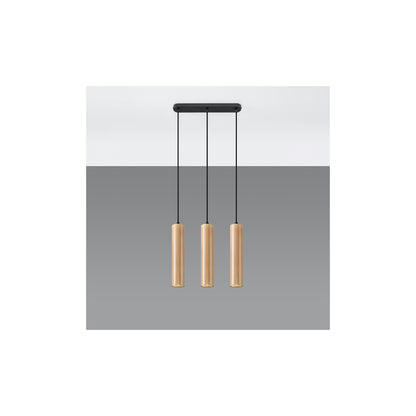 Lino 3 Pendant in Natural Wood