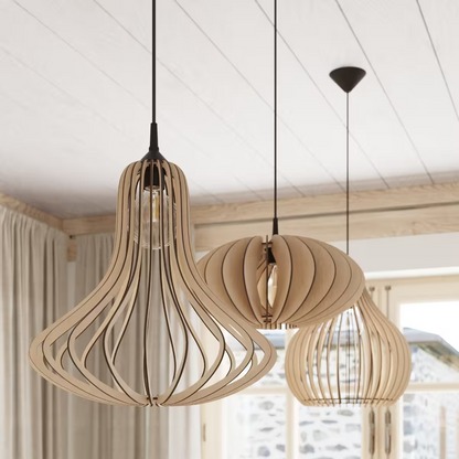 Elza Pendant in Natural Wood