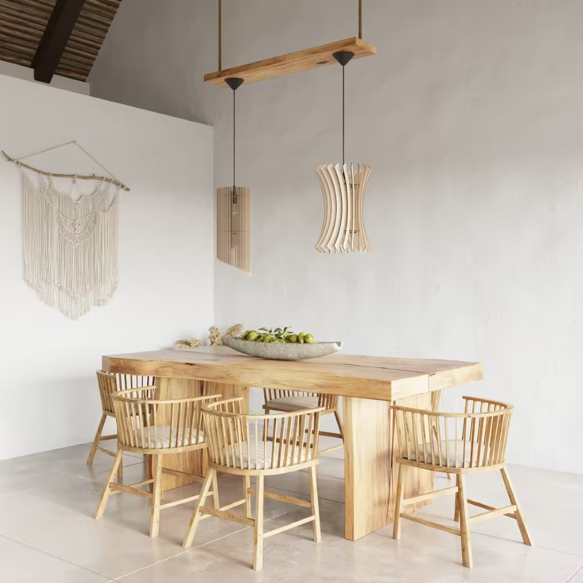 Oriana Pendant in Natural Wood