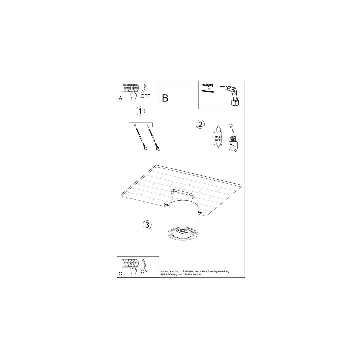 Cullo Ceiling Light in Grey