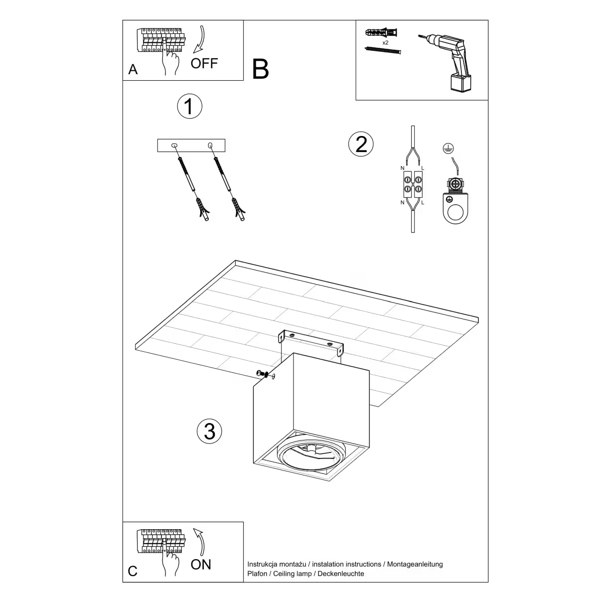 Valde Ceiling Light in Grey