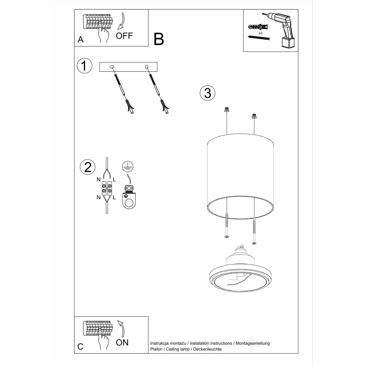 Sollux Tiube Ceiling Light