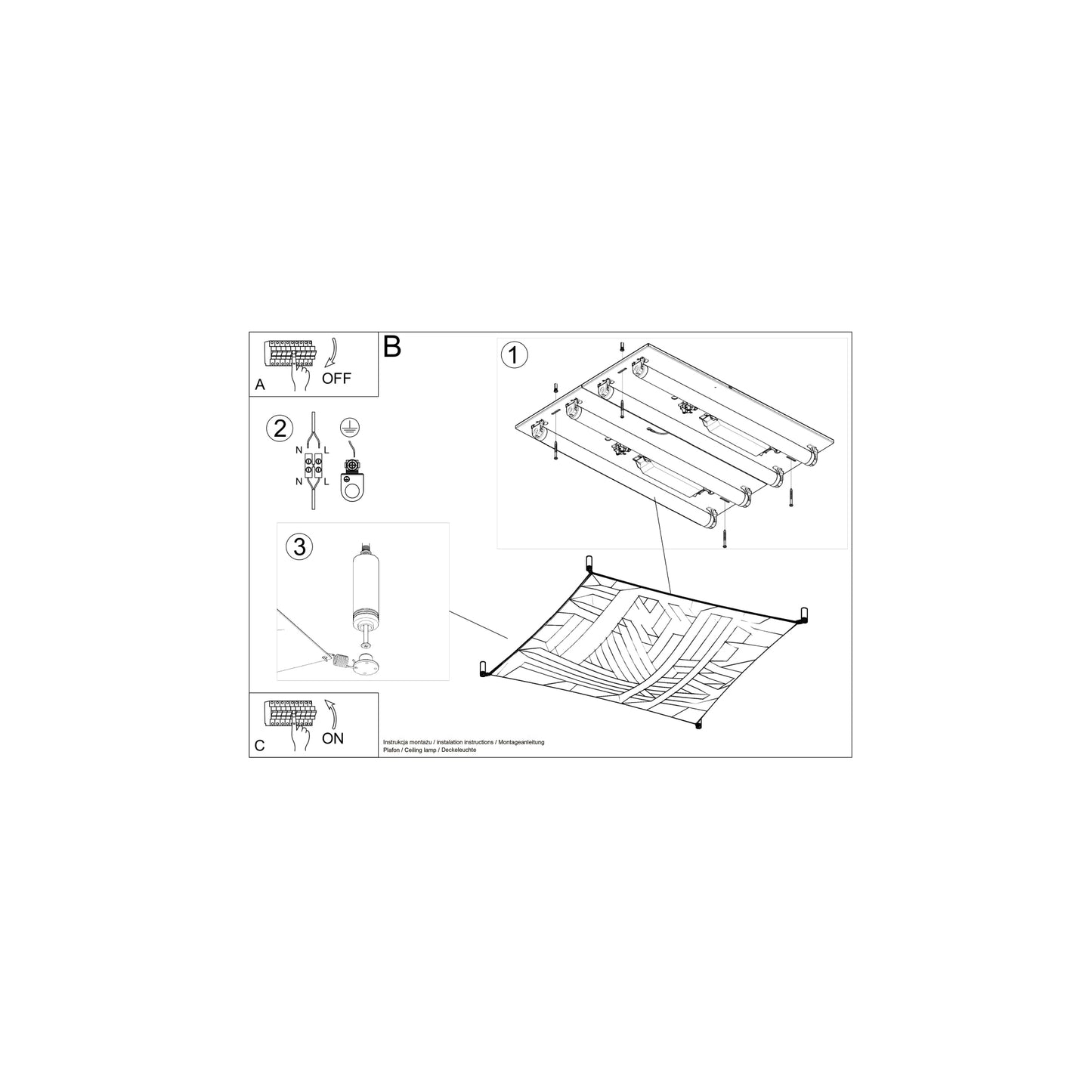 Luna 2 Ceiling Light in White