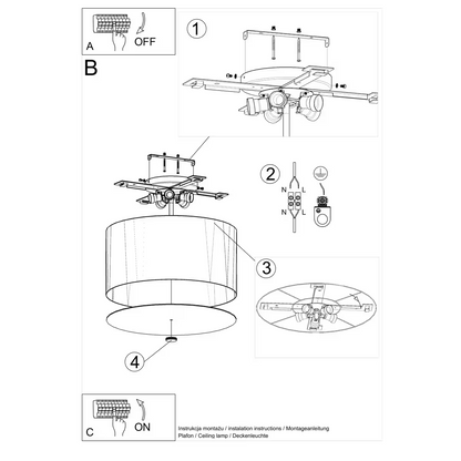 Otto 50 Ceiling Light in Black