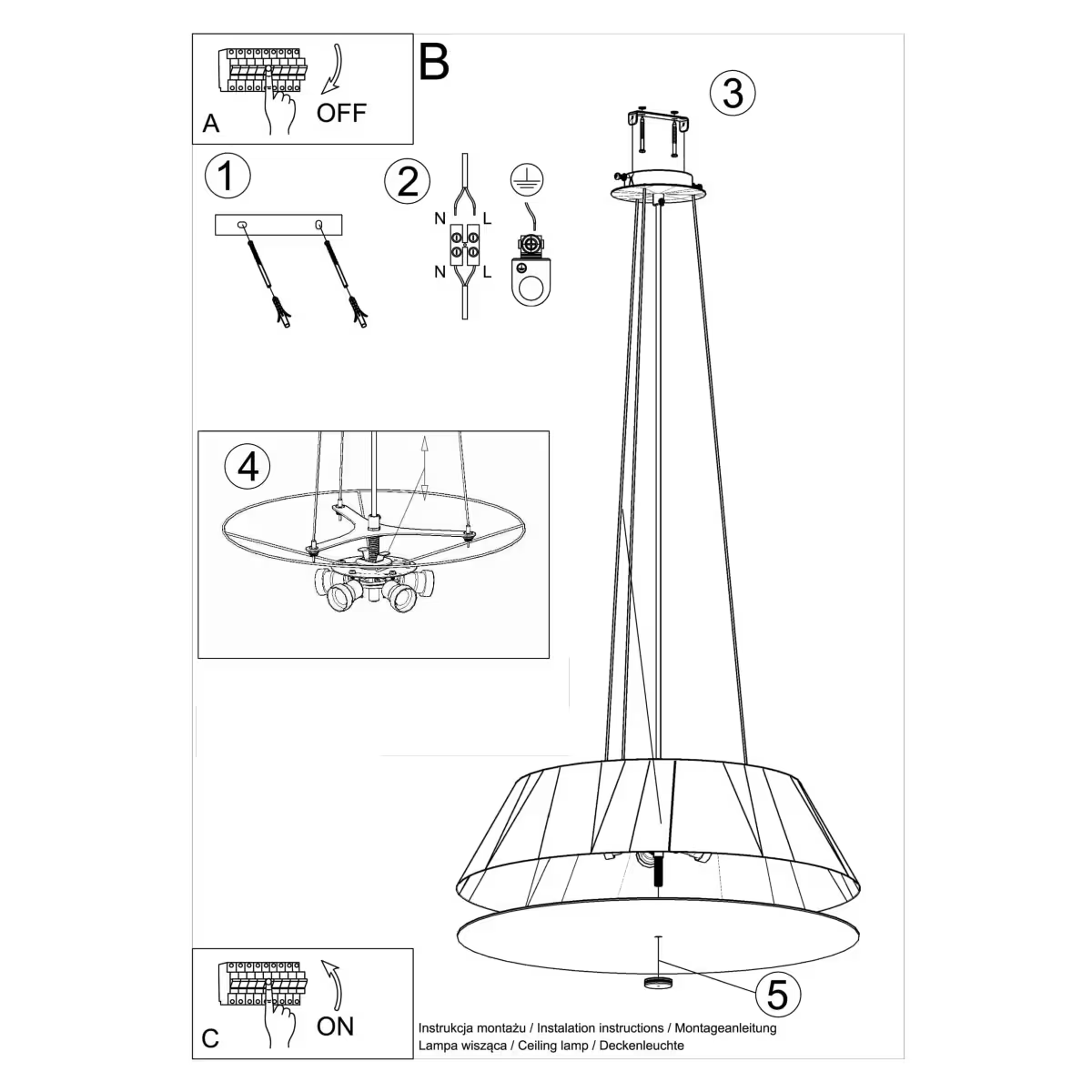 Vega 60 Chandelier in Black