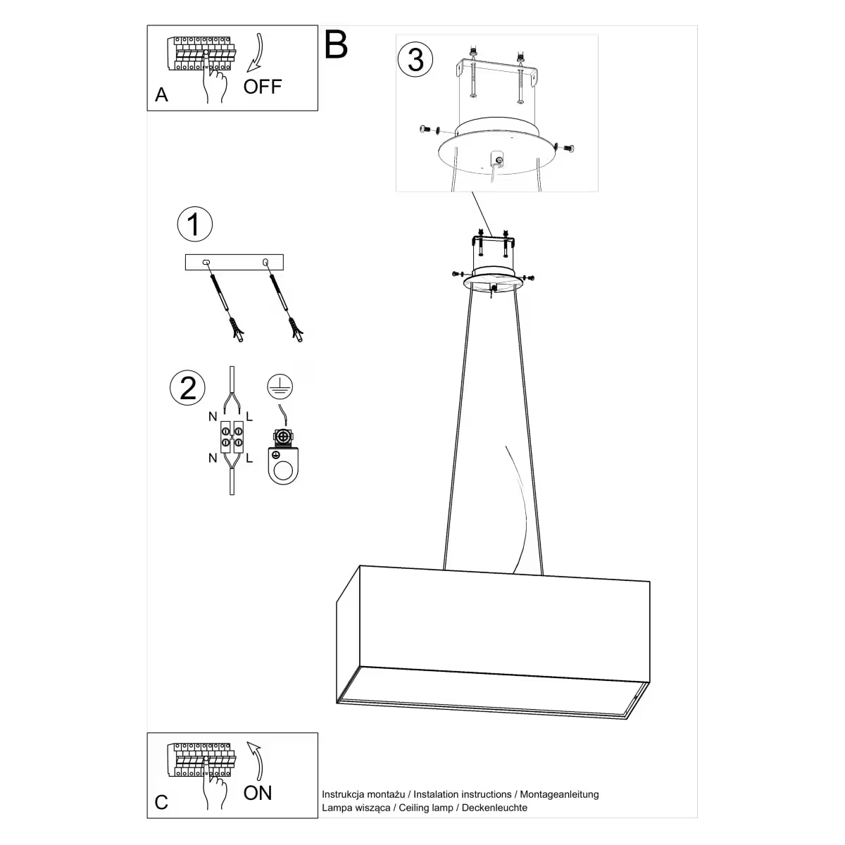 Santa Bis 80 Chandelier in Black