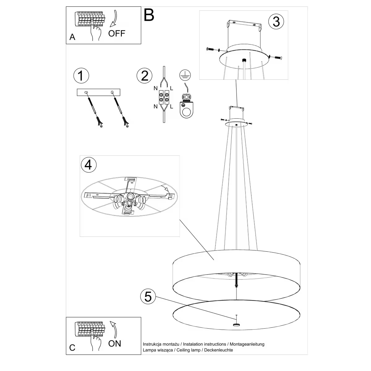 Skala 80 Chandelier in White