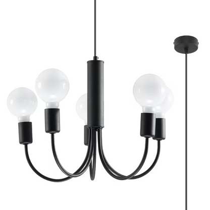 Piccolo 5 Chandelier in Black