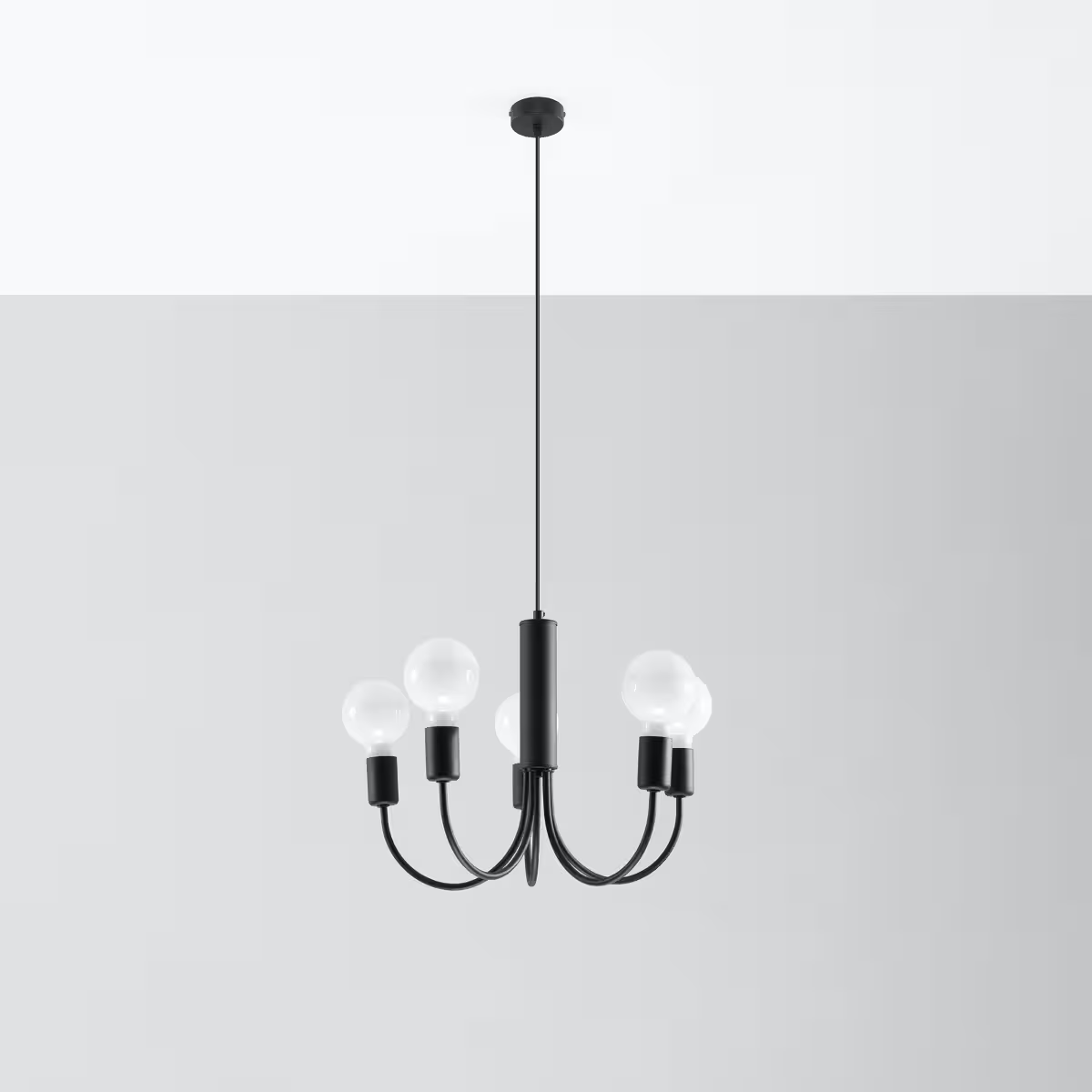 Piccolo 5 Chandelier in Black