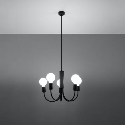 Piccolo 5 Chandelier in Black