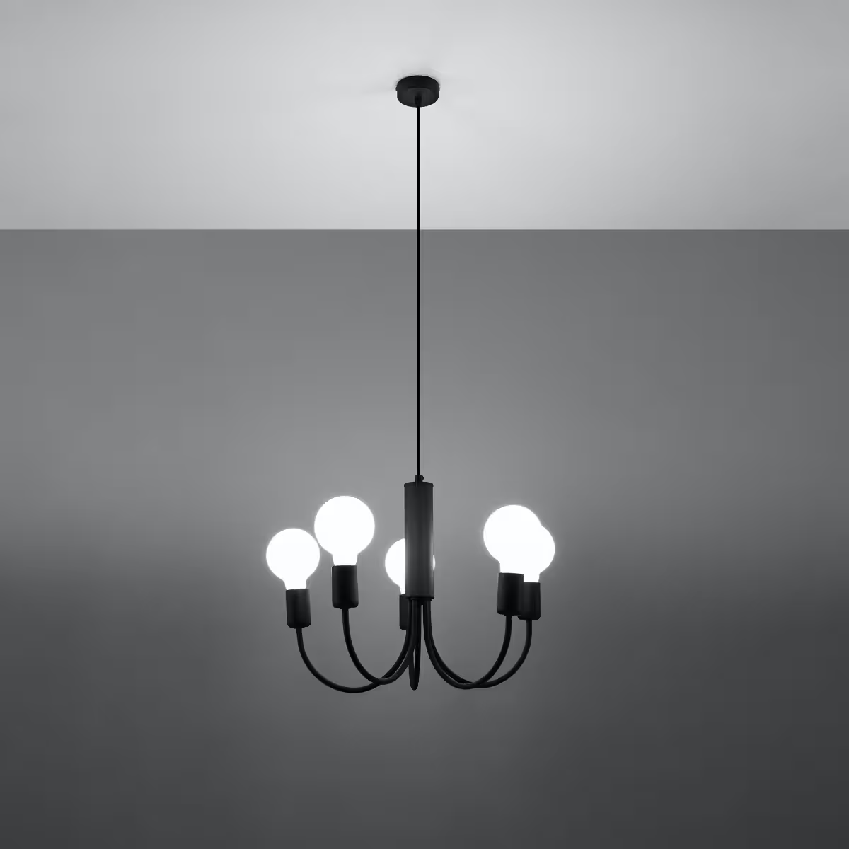 Piccolo 5 Chandelier in Black
