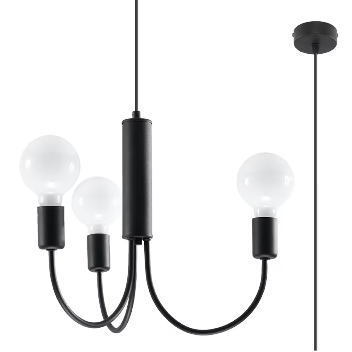 Piccolo 3 Chandelier in Black