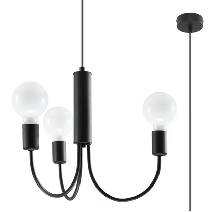 Piccolo 3 Chandelier in Black