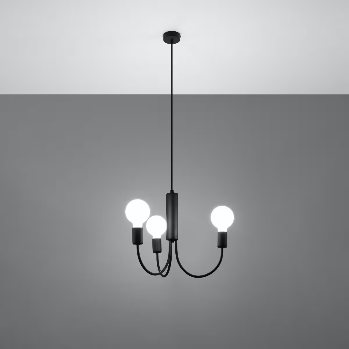 Piccolo 3 Chandelier in Black