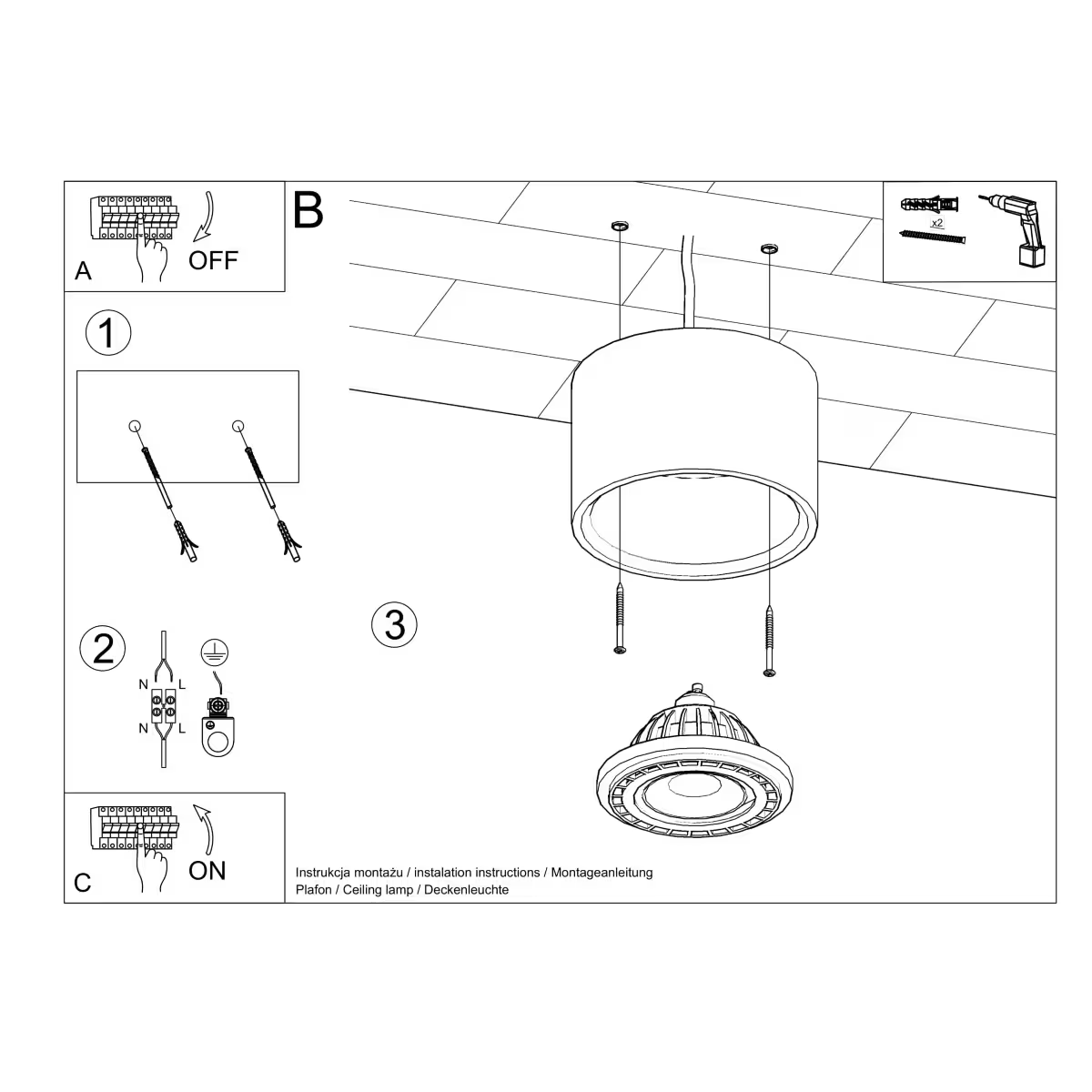 Basic 1 Ceiling Light