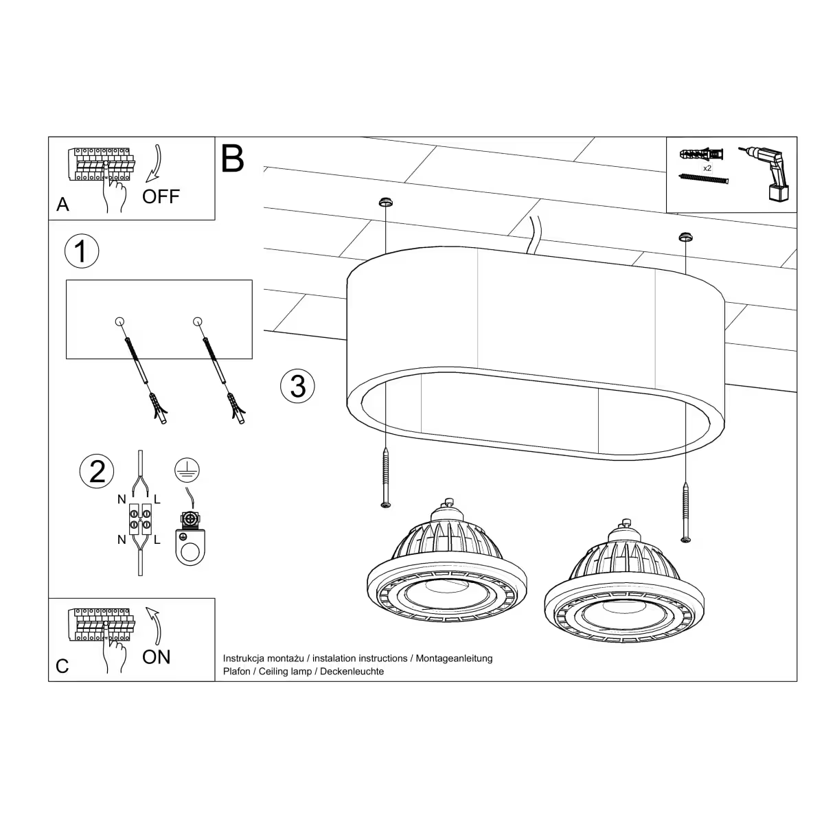 Basic 2 Ceiling Light